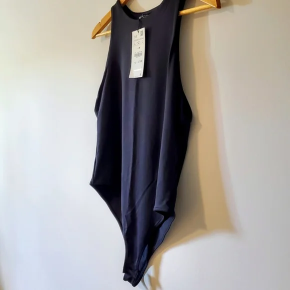 NWT Zara Halterneck Sleeveless Bodysuit - Black - Large - Picture 8 of 10